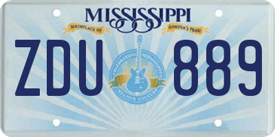 MS license plate ZDU889