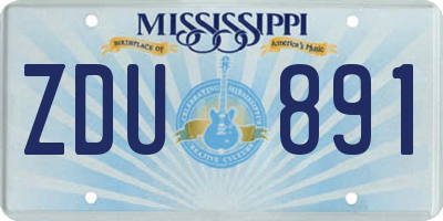 MS license plate ZDU891