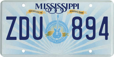 MS license plate ZDU894