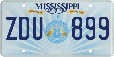 MS license plate ZDU899