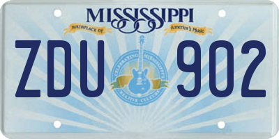 MS license plate ZDU902