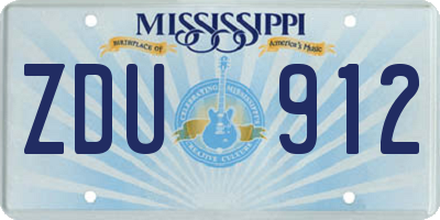 MS license plate ZDU912