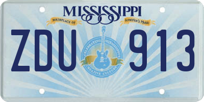 MS license plate ZDU913