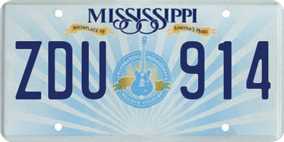 MS license plate ZDU914