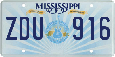 MS license plate ZDU916