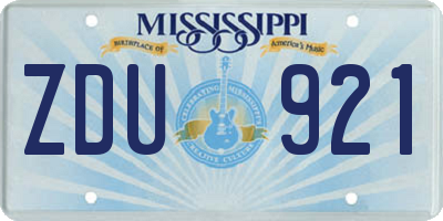 MS license plate ZDU921