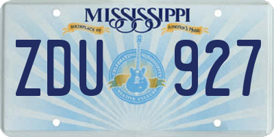 MS license plate ZDU927