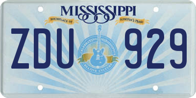 MS license plate ZDU929