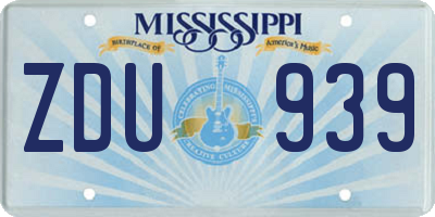 MS license plate ZDU939