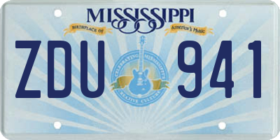 MS license plate ZDU941