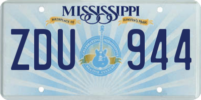 MS license plate ZDU944