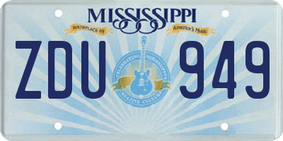 MS license plate ZDU949