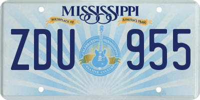 MS license plate ZDU955