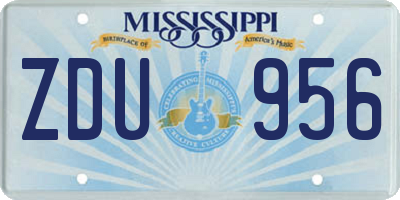 MS license plate ZDU956