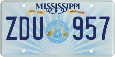 MS license plate ZDU957