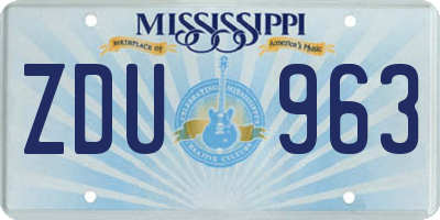 MS license plate ZDU963