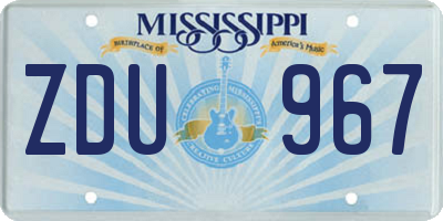 MS license plate ZDU967