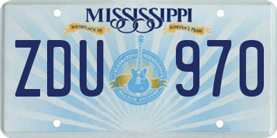 MS license plate ZDU970