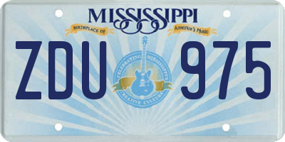 MS license plate ZDU975
