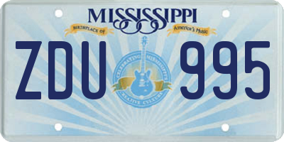 MS license plate ZDU995
