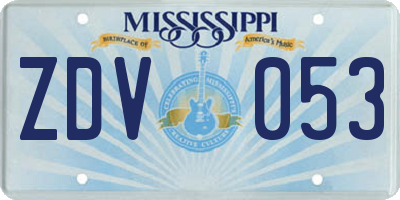 MS license plate ZDV053