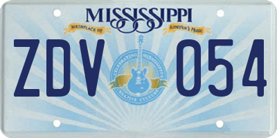 MS license plate ZDV054