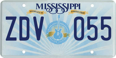 MS license plate ZDV055
