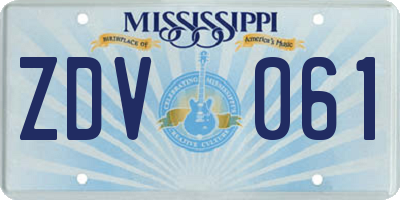 MS license plate ZDV061