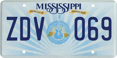 MS license plate ZDV069