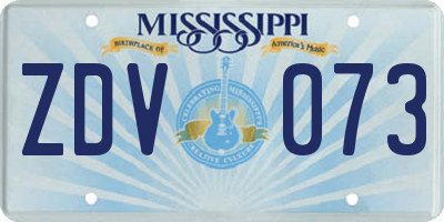 MS license plate ZDV073