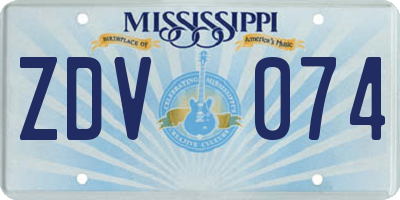 MS license plate ZDV074