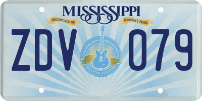 MS license plate ZDV079
