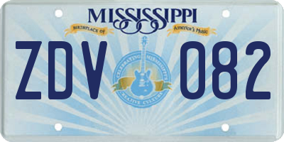 MS license plate ZDV082