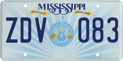 MS license plate ZDV083