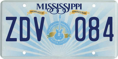 MS license plate ZDV084