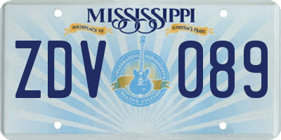 MS license plate ZDV089