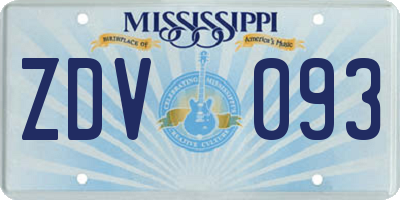 MS license plate ZDV093