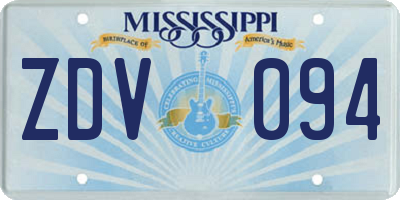 MS license plate ZDV094