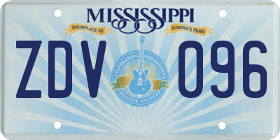 MS license plate ZDV096