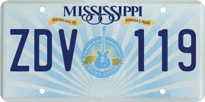 MS license plate ZDV119