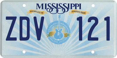 MS license plate ZDV121