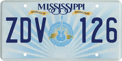 MS license plate ZDV126
