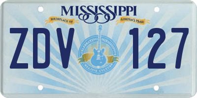 MS license plate ZDV127