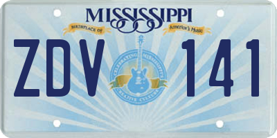 MS license plate ZDV141