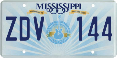 MS license plate ZDV144