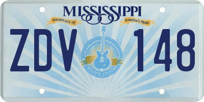 MS license plate ZDV148