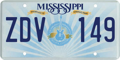 MS license plate ZDV149