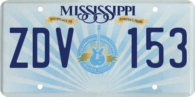 MS license plate ZDV153
