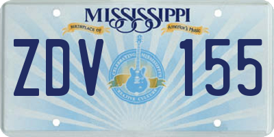 MS license plate ZDV155