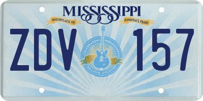 MS license plate ZDV157